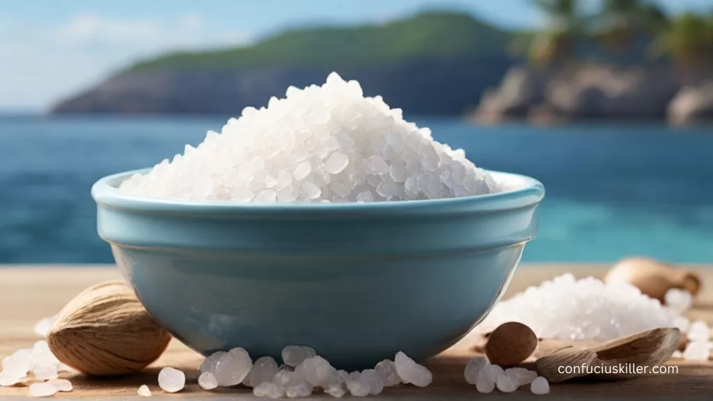 A bowl of sea salt